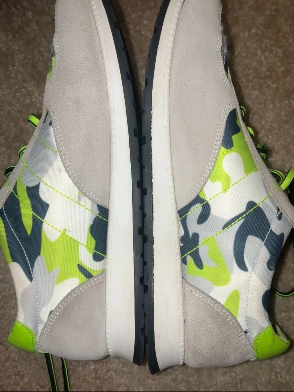 Robert Graham Edge  Men's Neon Green Camo Sneakers